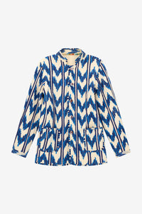 RECO PRIX : 273 // Jhodpuri Jacket Ikat Arrow Blue