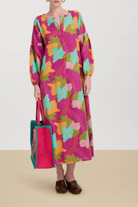 Khubani long cotton dress - Neutral