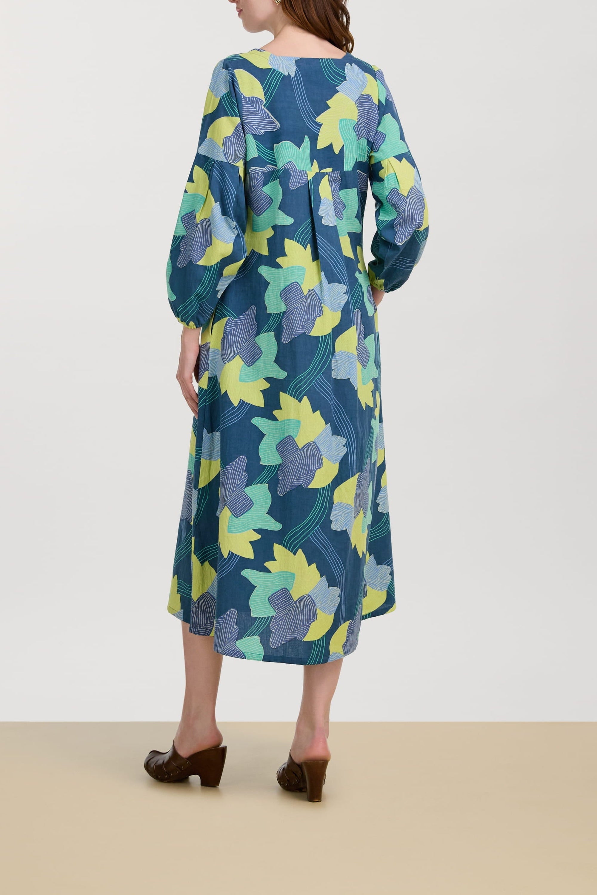 Khubani long cotton dress - Neutral