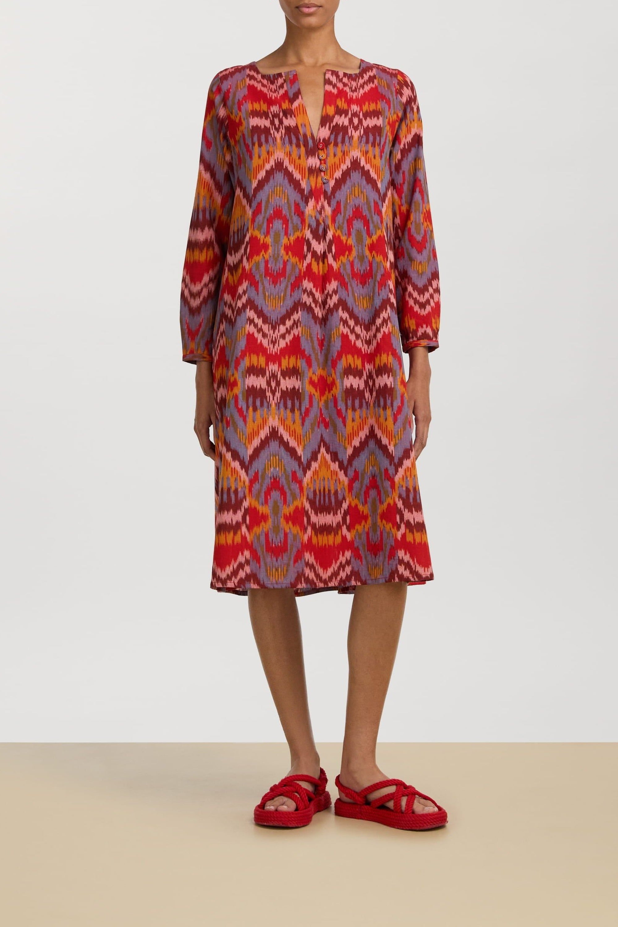 Madhu long cotton dress - Neutral