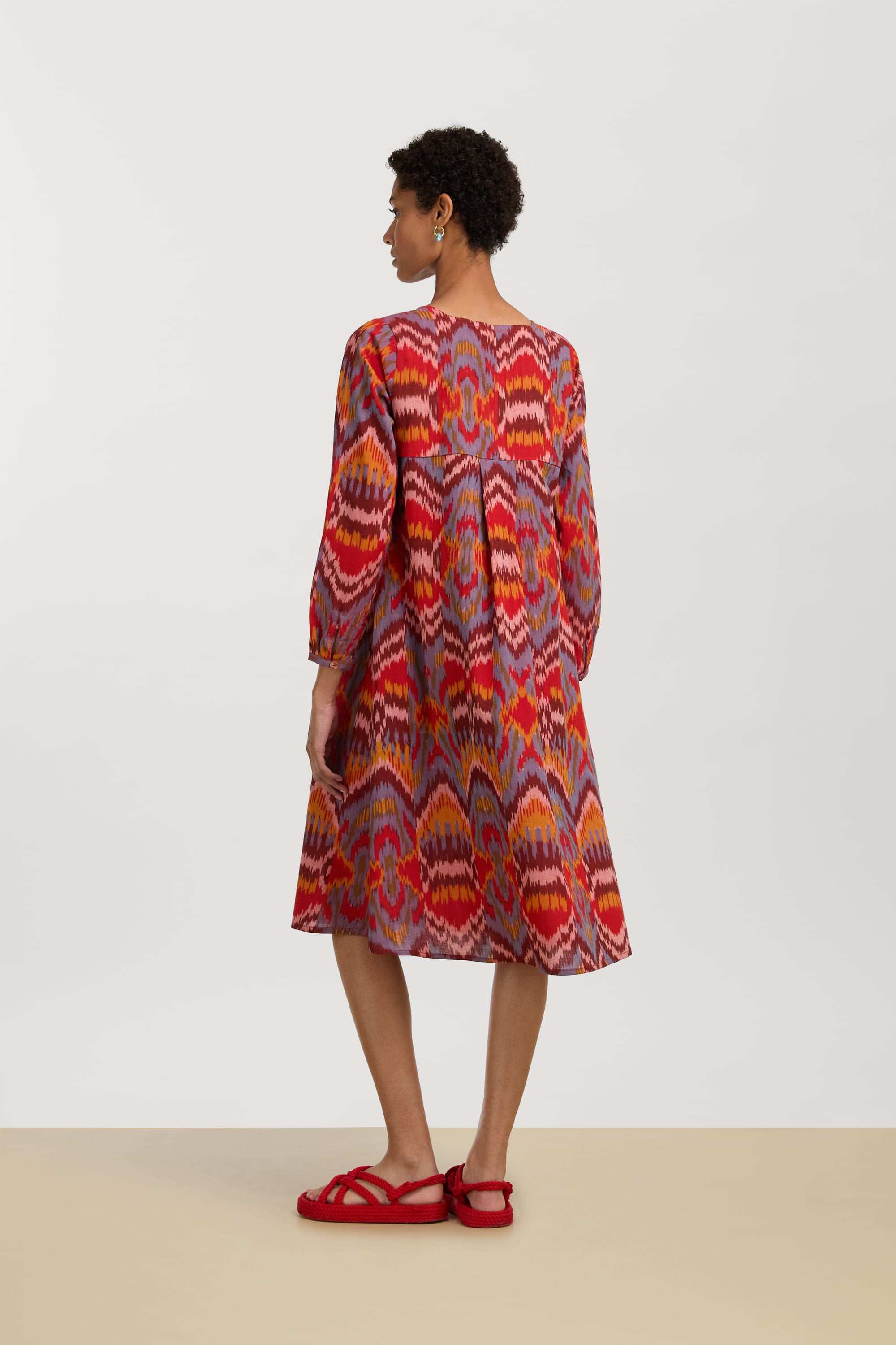 RECO PRIX : 249 // Madhu Dress Mathura Ikat Sugar Red