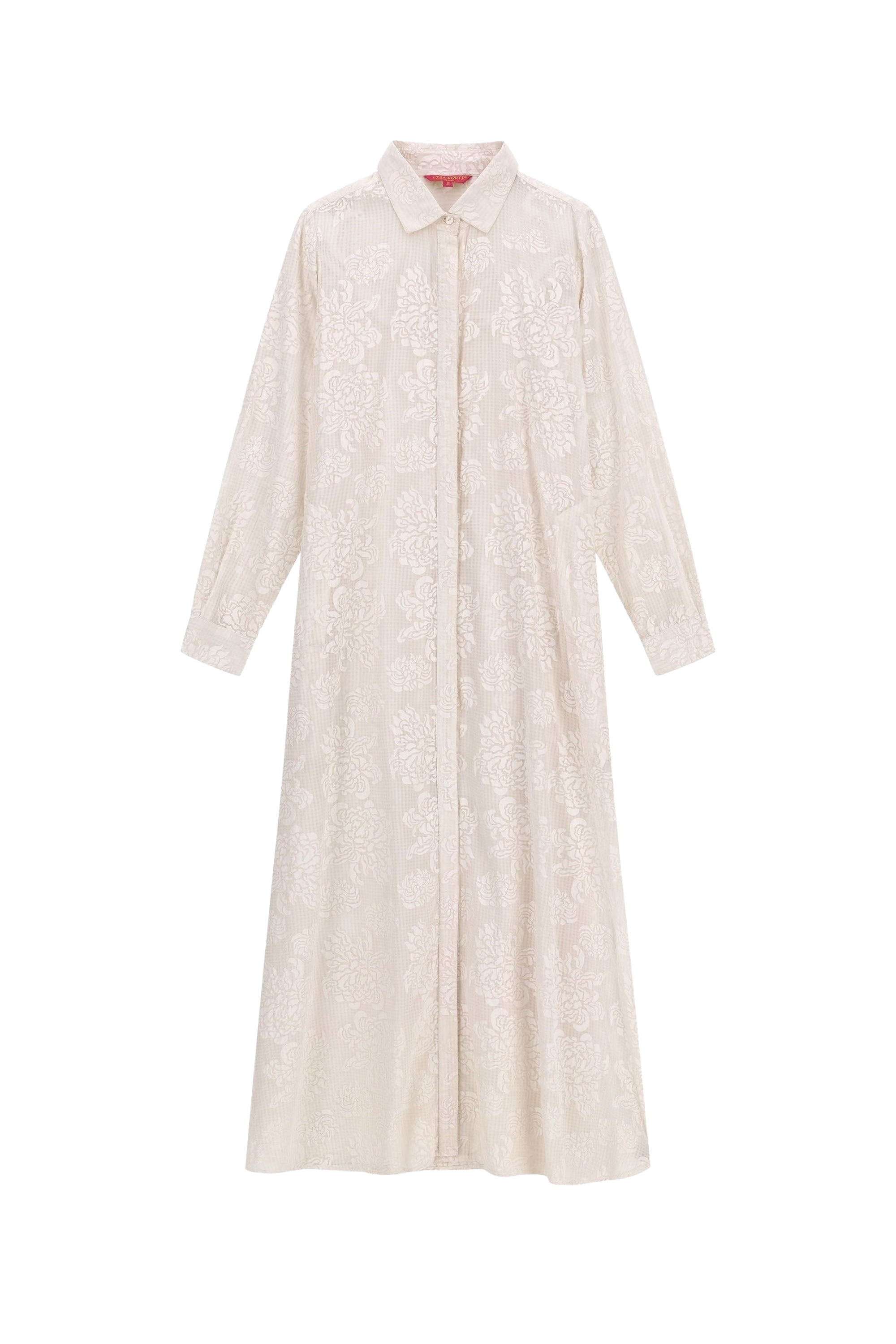 Odette long cotton dress - Neutral