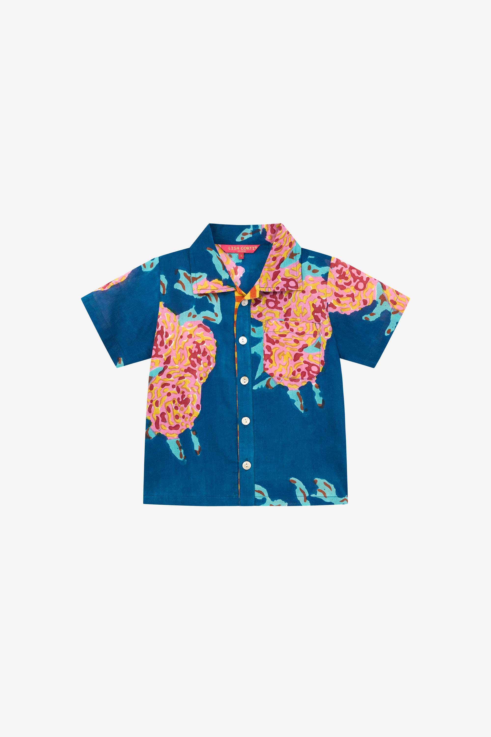 RECO PRIX : 42 // Pietro Shirt Leopard Flower Dark Teal