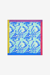 RECO PRIX : 63 // Silk Pocket Square Dragon Cloud Aqua