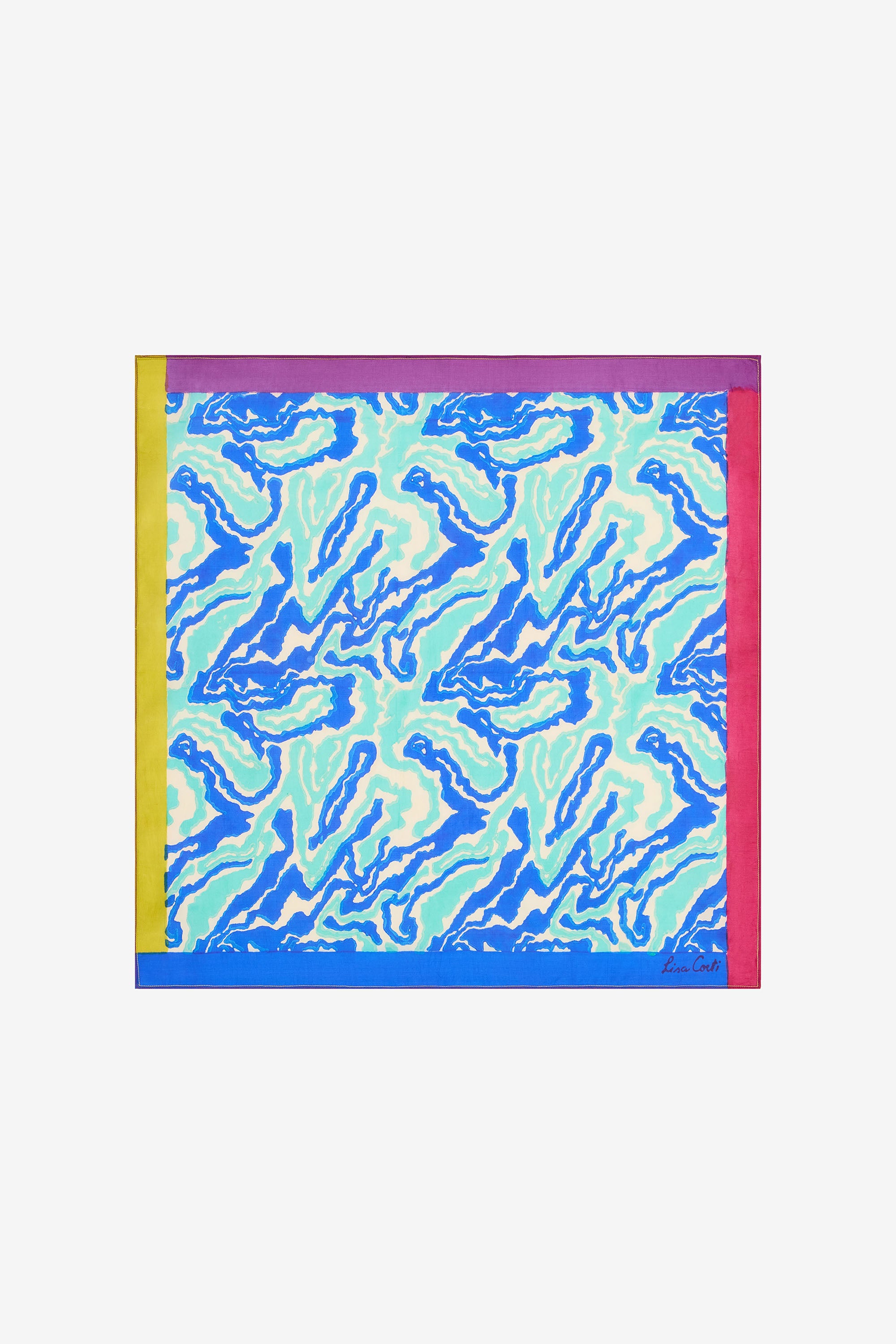 RECO PRIX : 63 // Silk Pocket Square Dragon Cloud Aqua