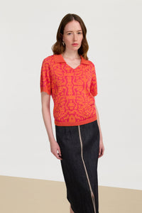 RECO PRIX : 231 // Polo Shirt Damask Design Orange