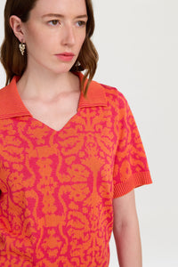 RECO PRIX : 231 // Polo Shirt Damask Design Orange