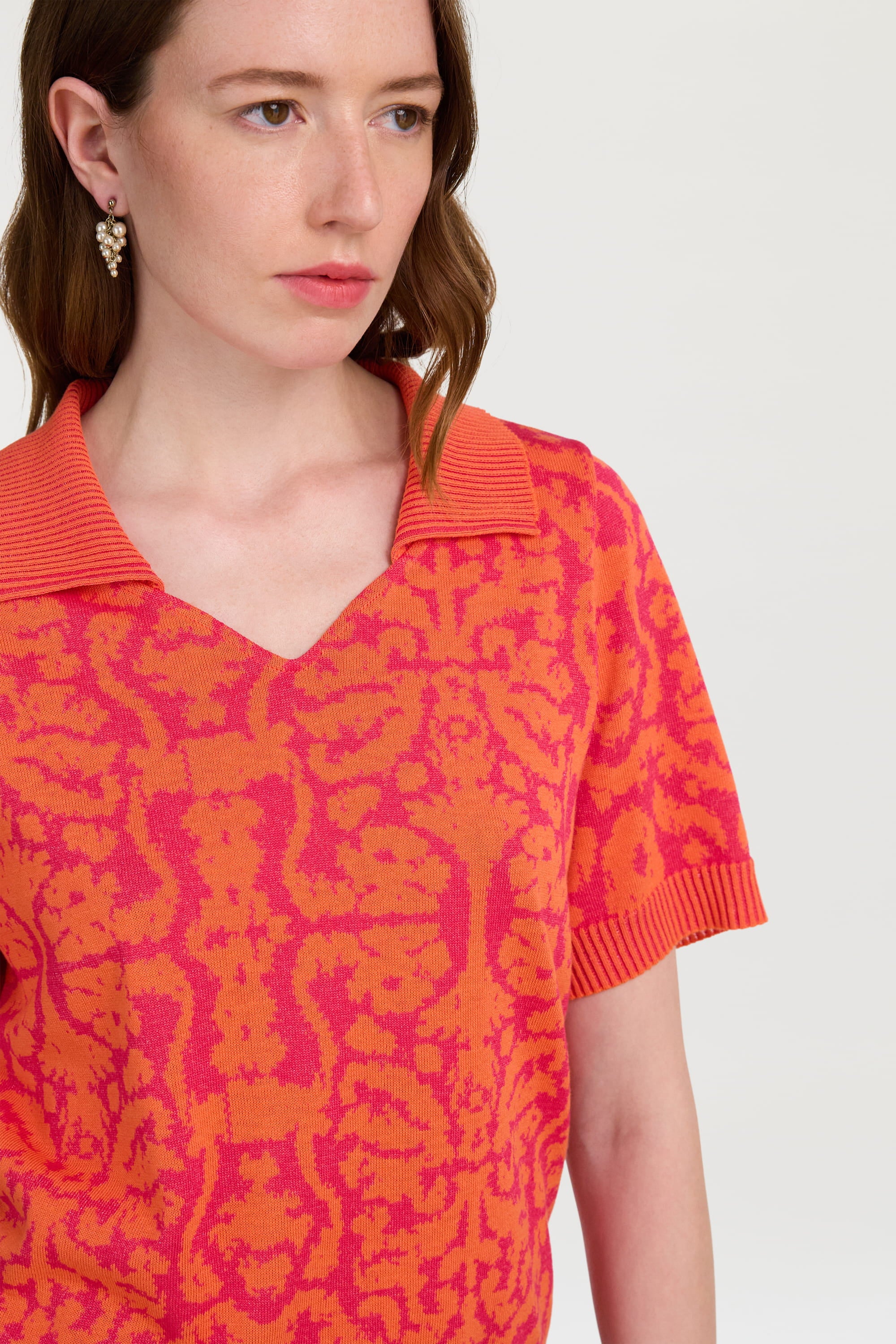 RECO PRIX : 231 // Polo Shirt Damask Design Orange