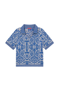 Damask Design cotton polo shirt - Neutral