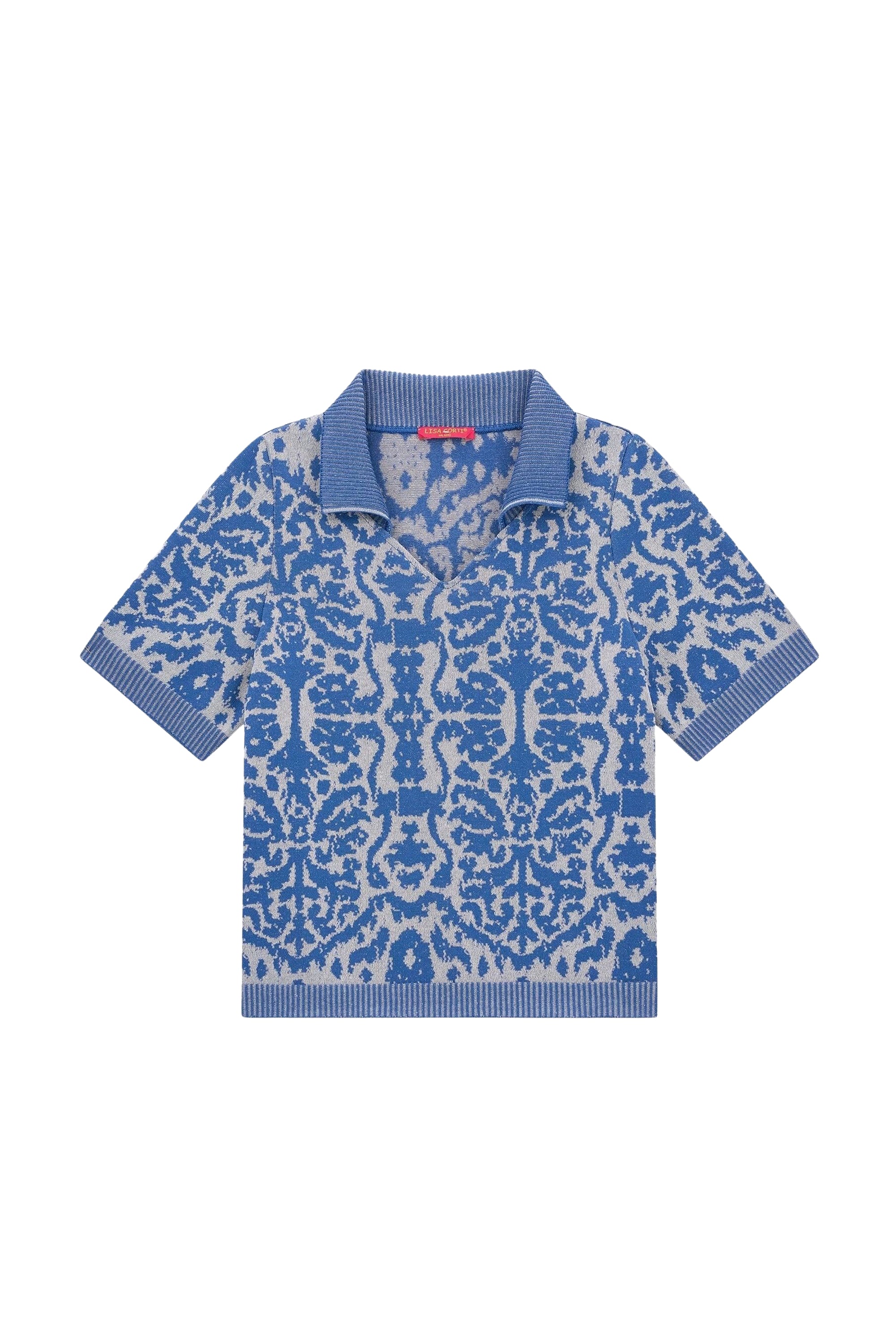 Damask Design cotton polo shirt - Neutral
