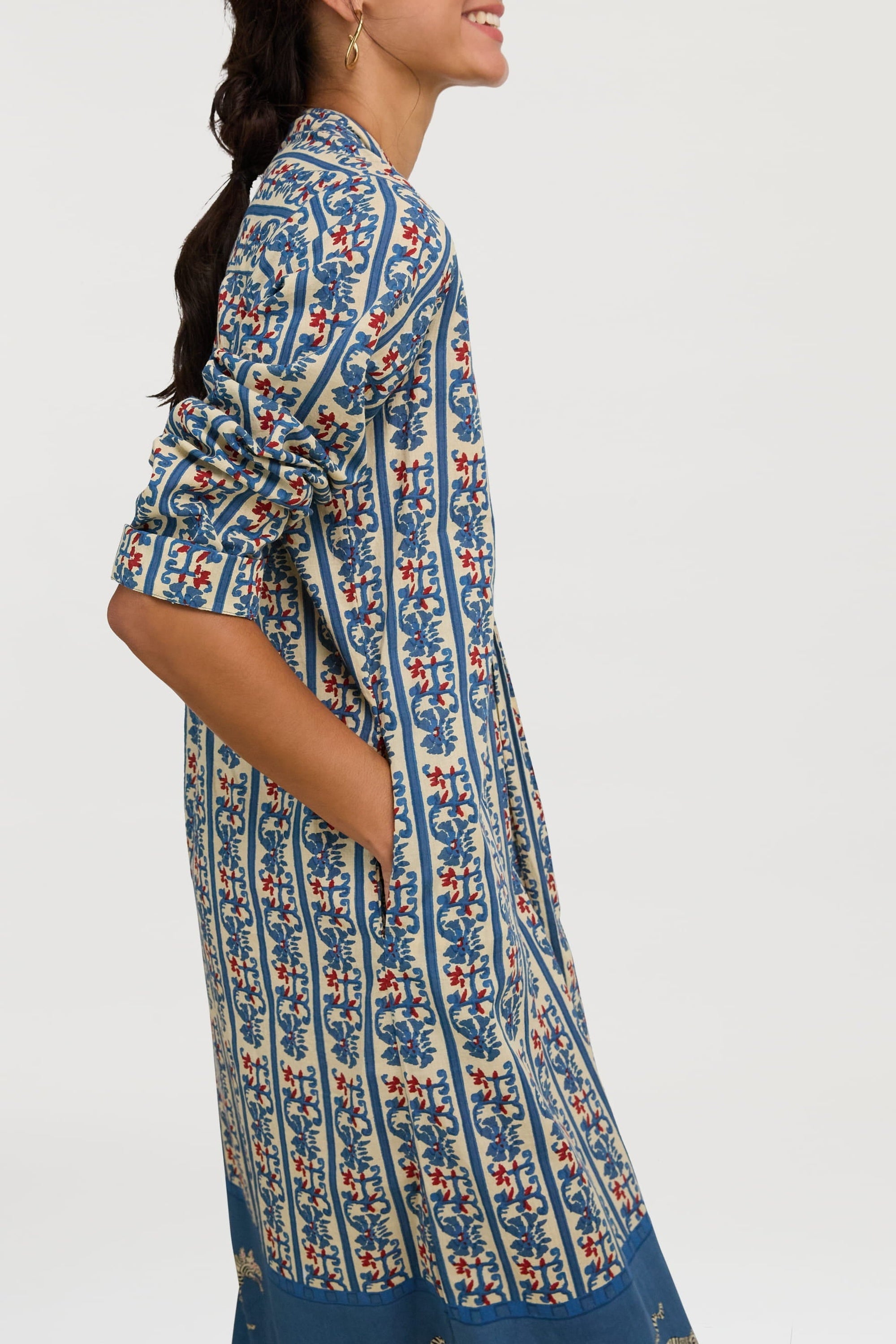 Radha cotton kaftan - Neutral