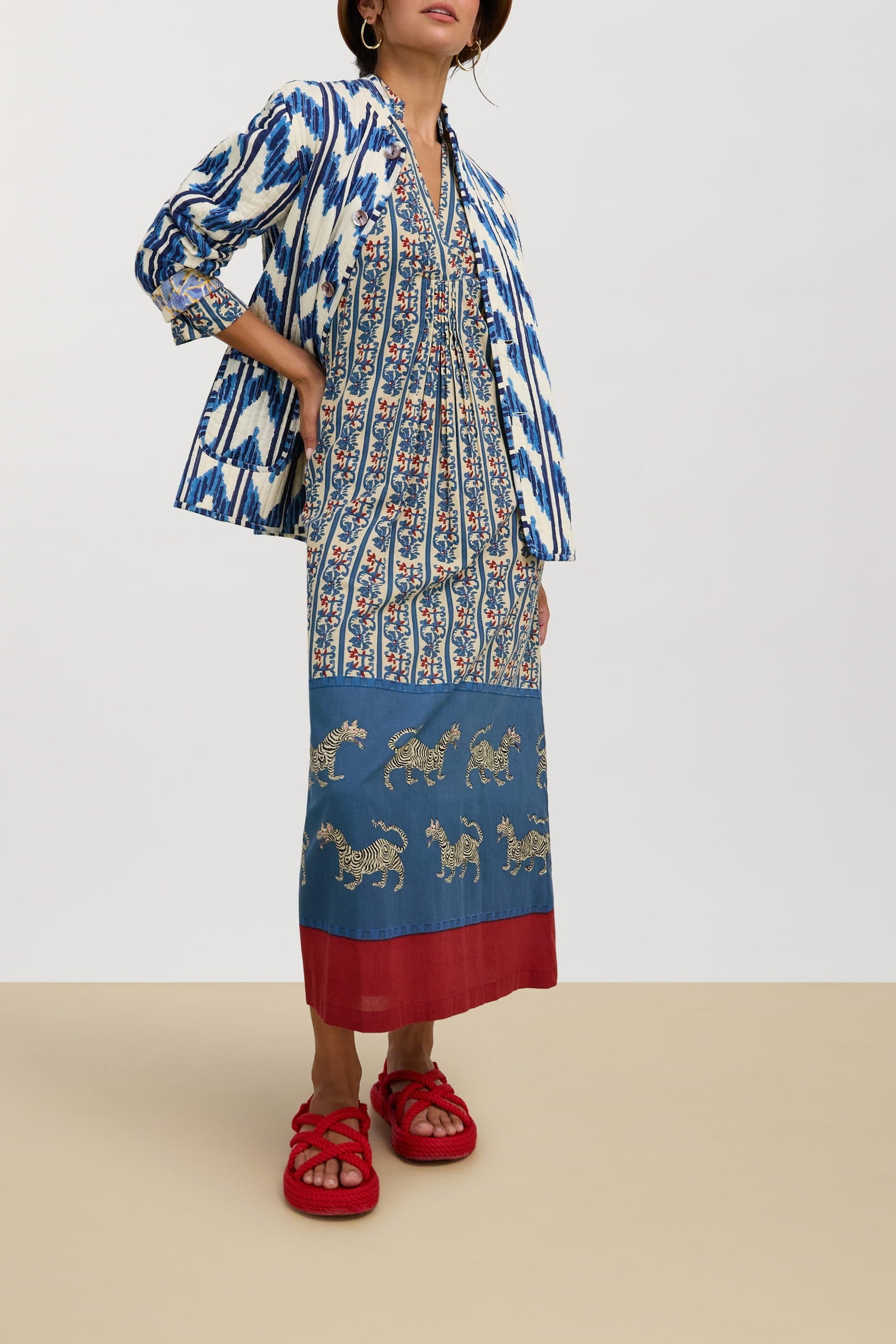 Radha cotton kaftan - Neutral
