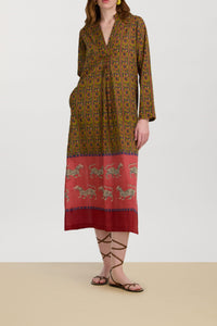 Radha cotton kaftan - Green