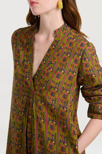 Radha cotton kaftan - Green
