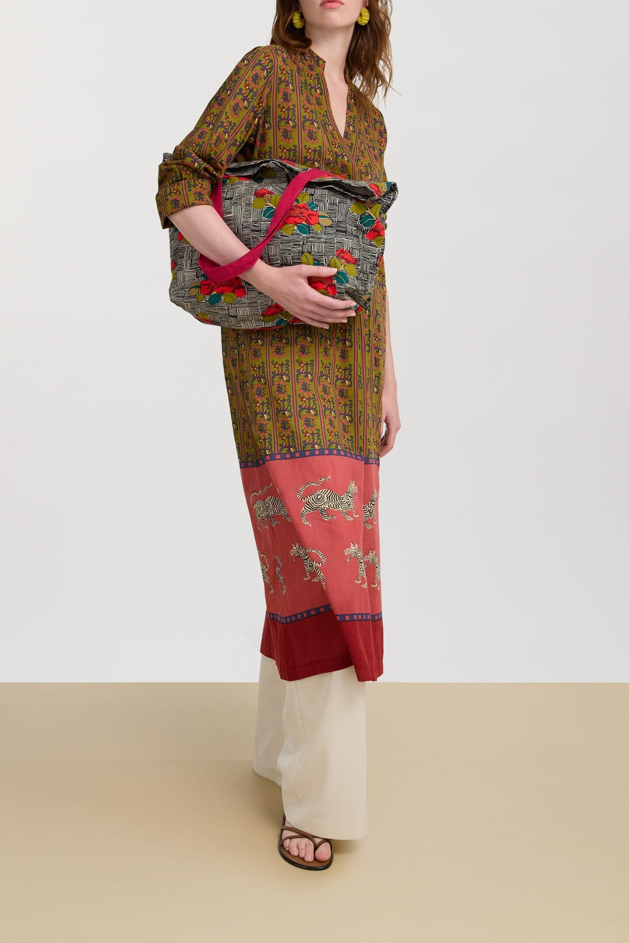 Radha cotton kaftan - Green