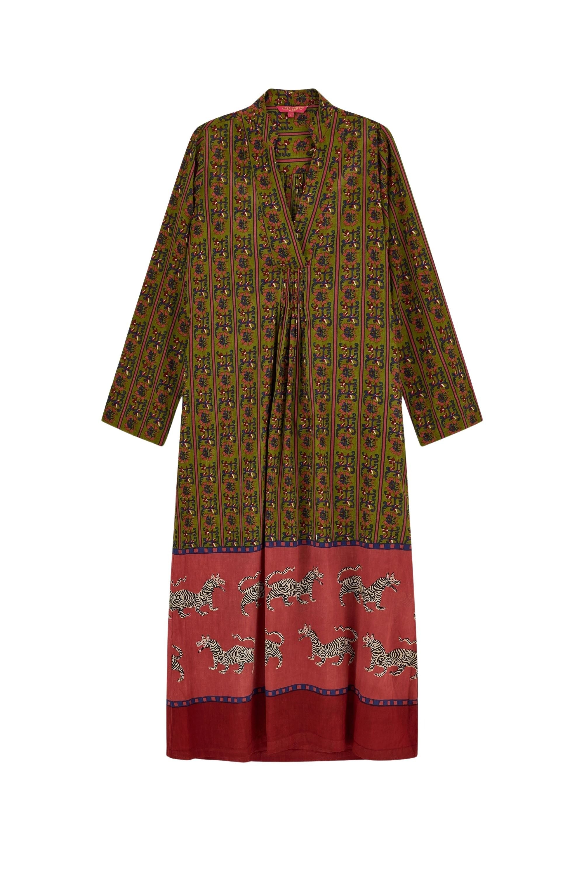Radha cotton kaftan - Green