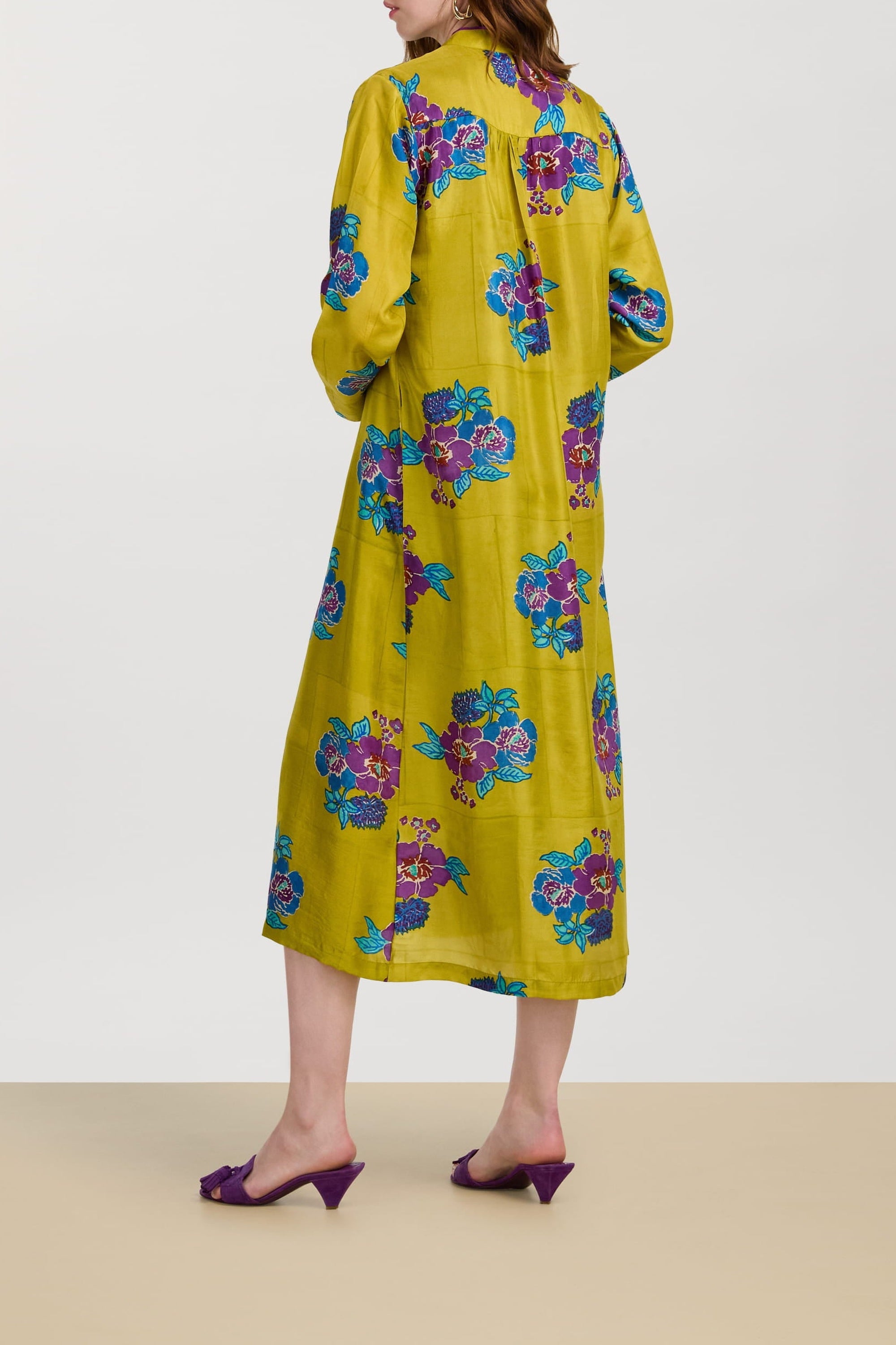 Radha silk kaftan - Green