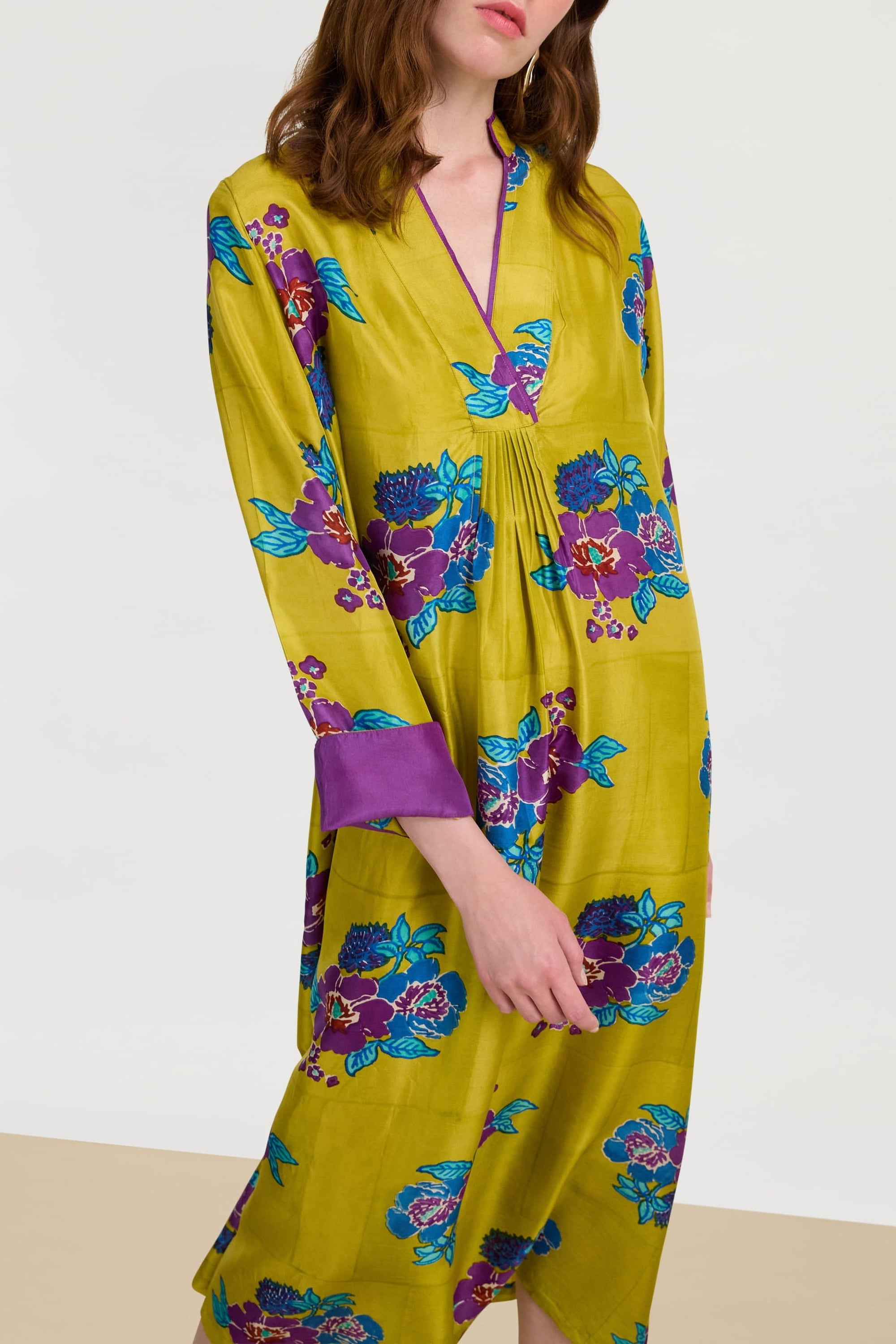 Radha silk kaftan - Green