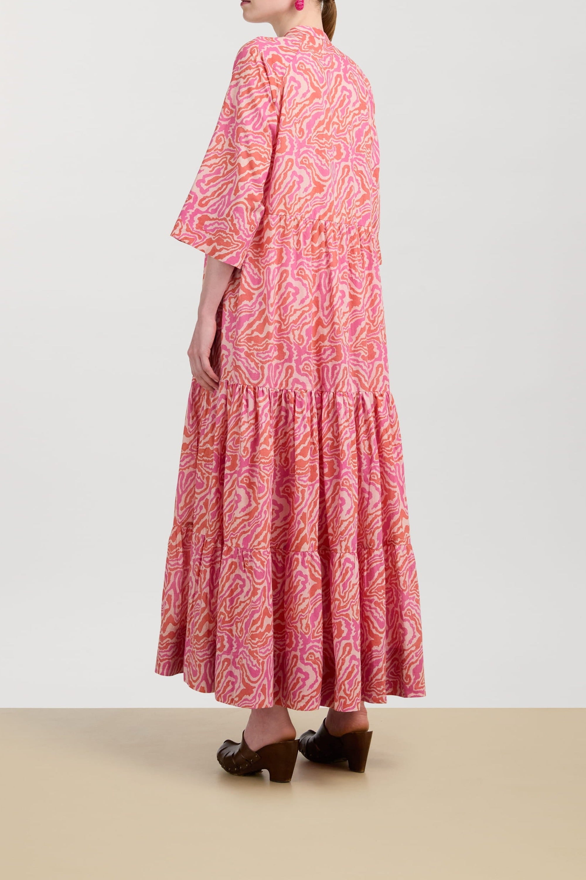 Rambagh long cotton dress - Neutral
