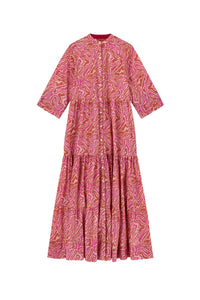 Rambagh long cotton dress - Neutral