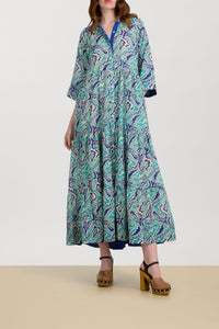 Rambagh long cotton dress - Neutral