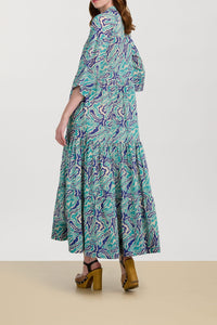 Rambagh long cotton dress - Neutral