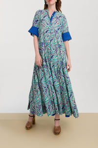 Rambagh long cotton dress - Neutral