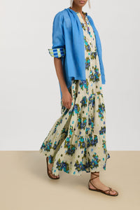 Rambagh long cotton dress - Neutral