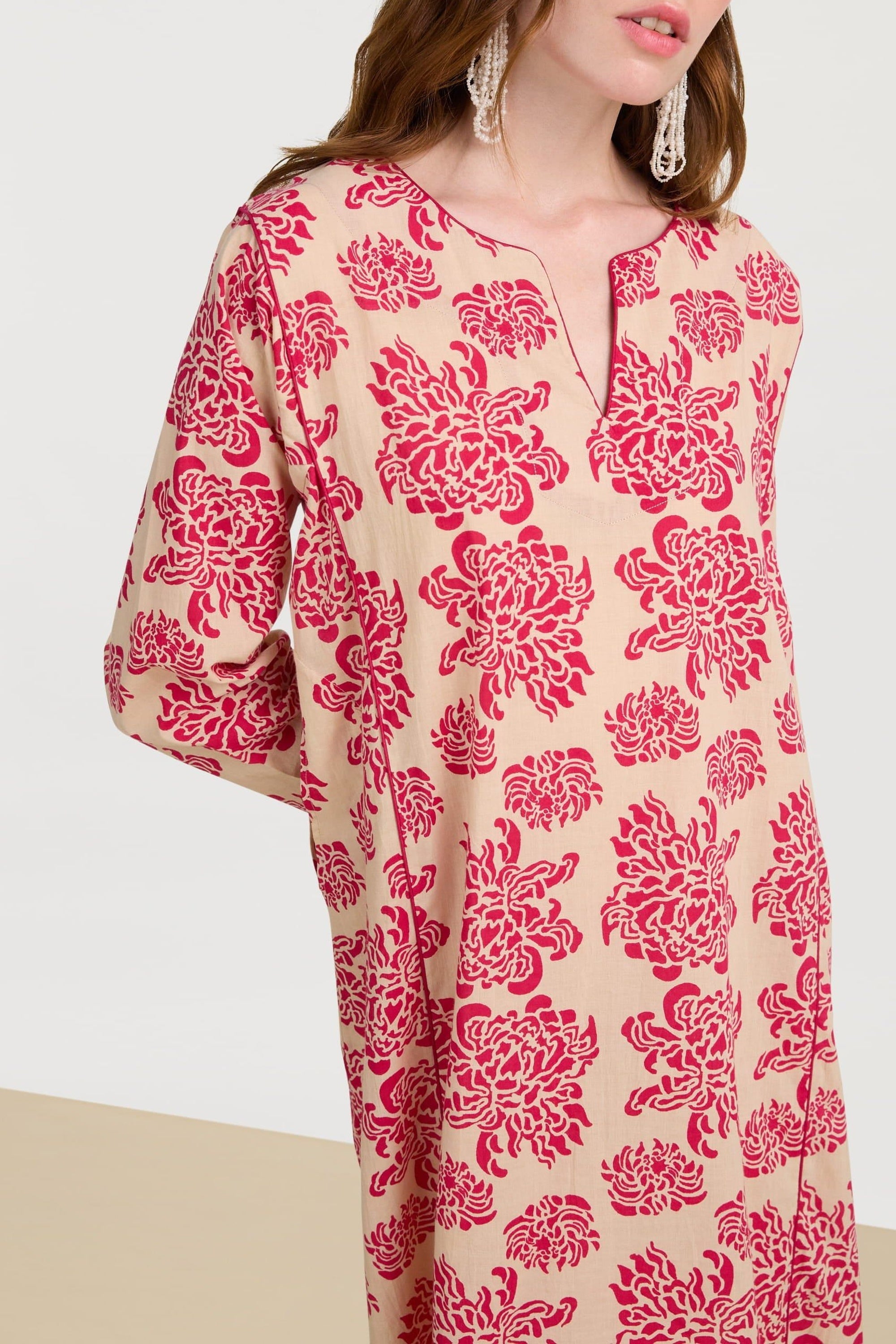 Sara cotton kaftan - Neutral