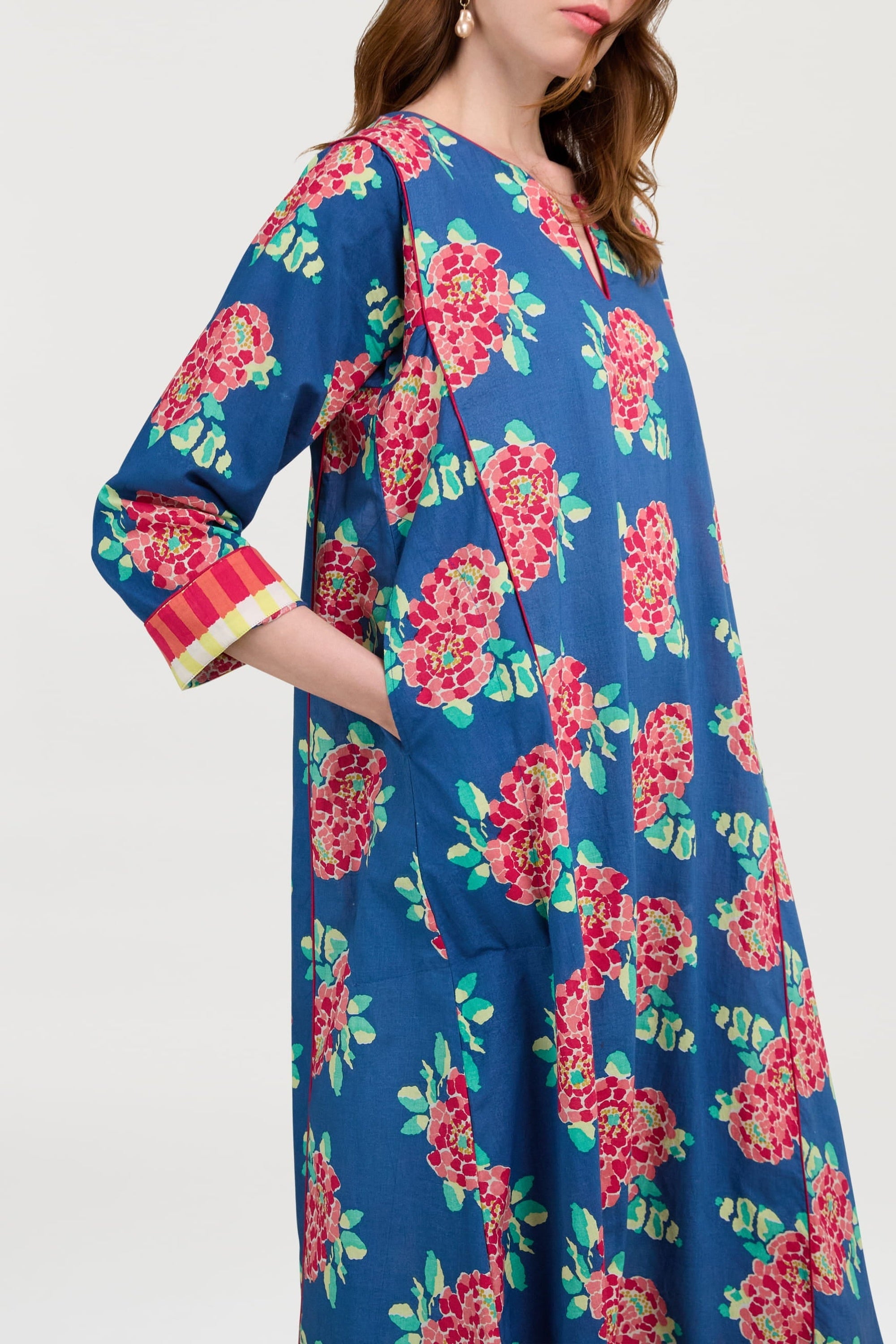 Sara cotton kaftan - Neutral