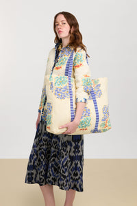 RECO PRIX : 101,5 // Shopping Bag Positano Flower Plumbago