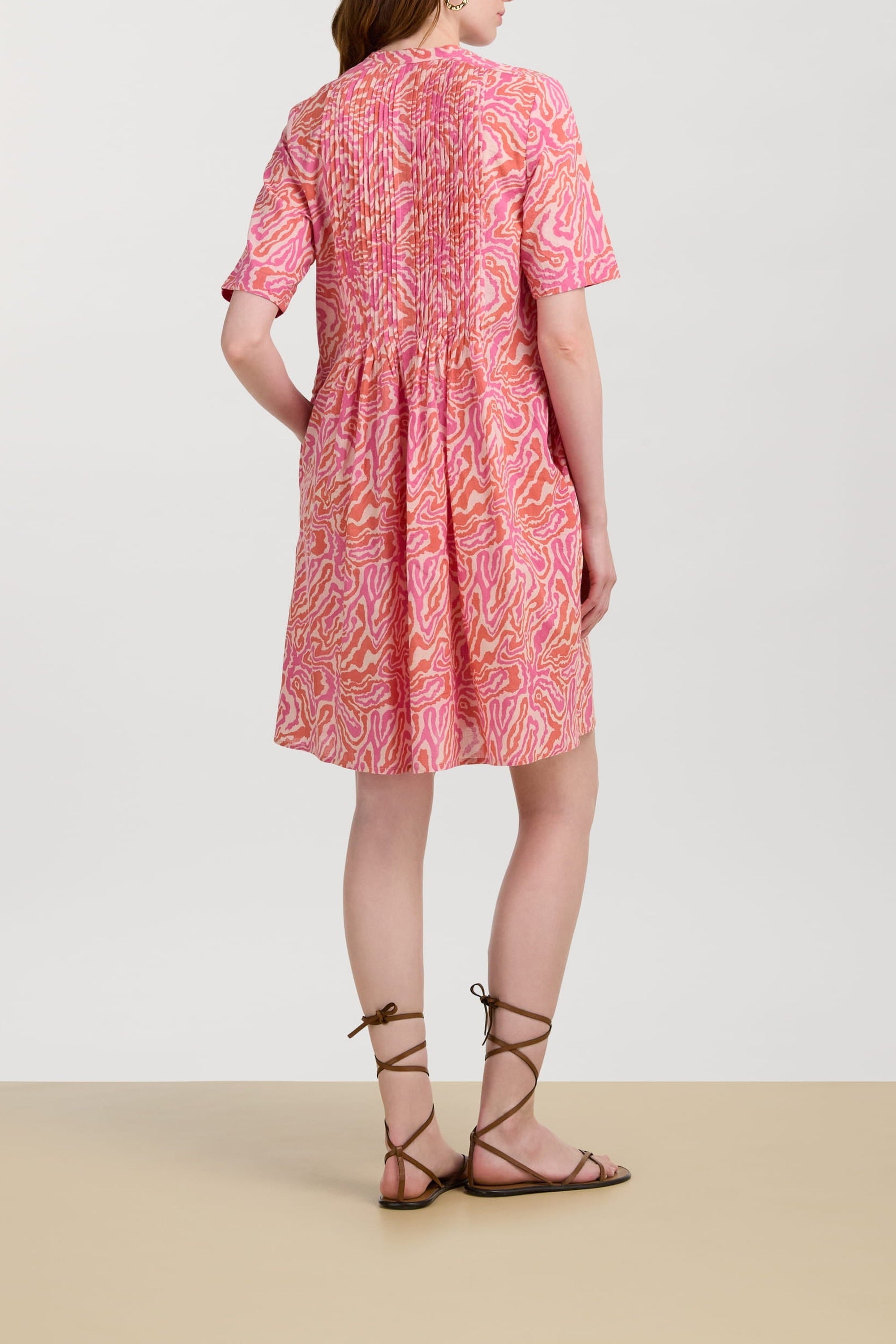 Teena long cotton dress - Neutral