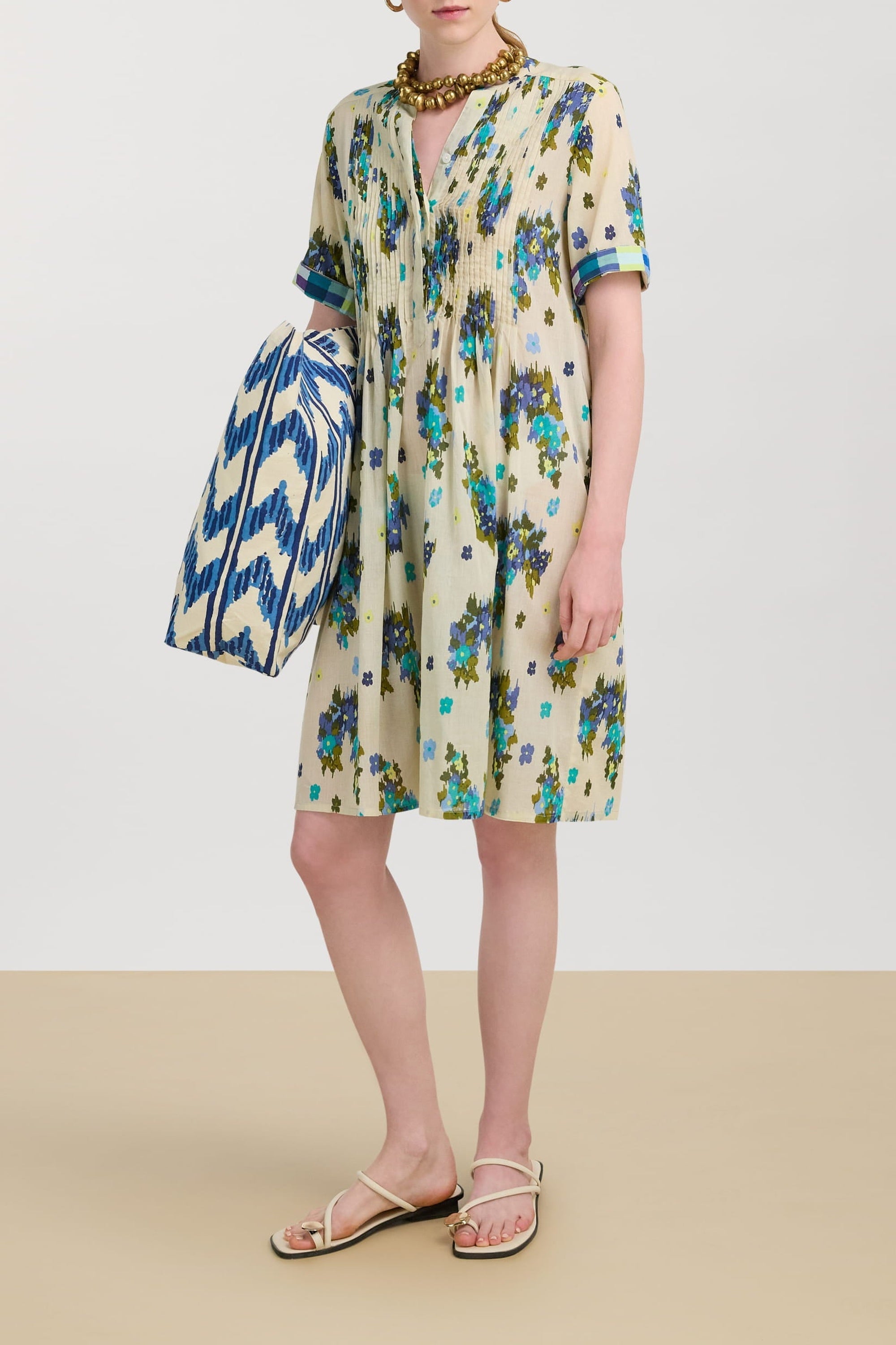 Teena long cotton dress - Neutral