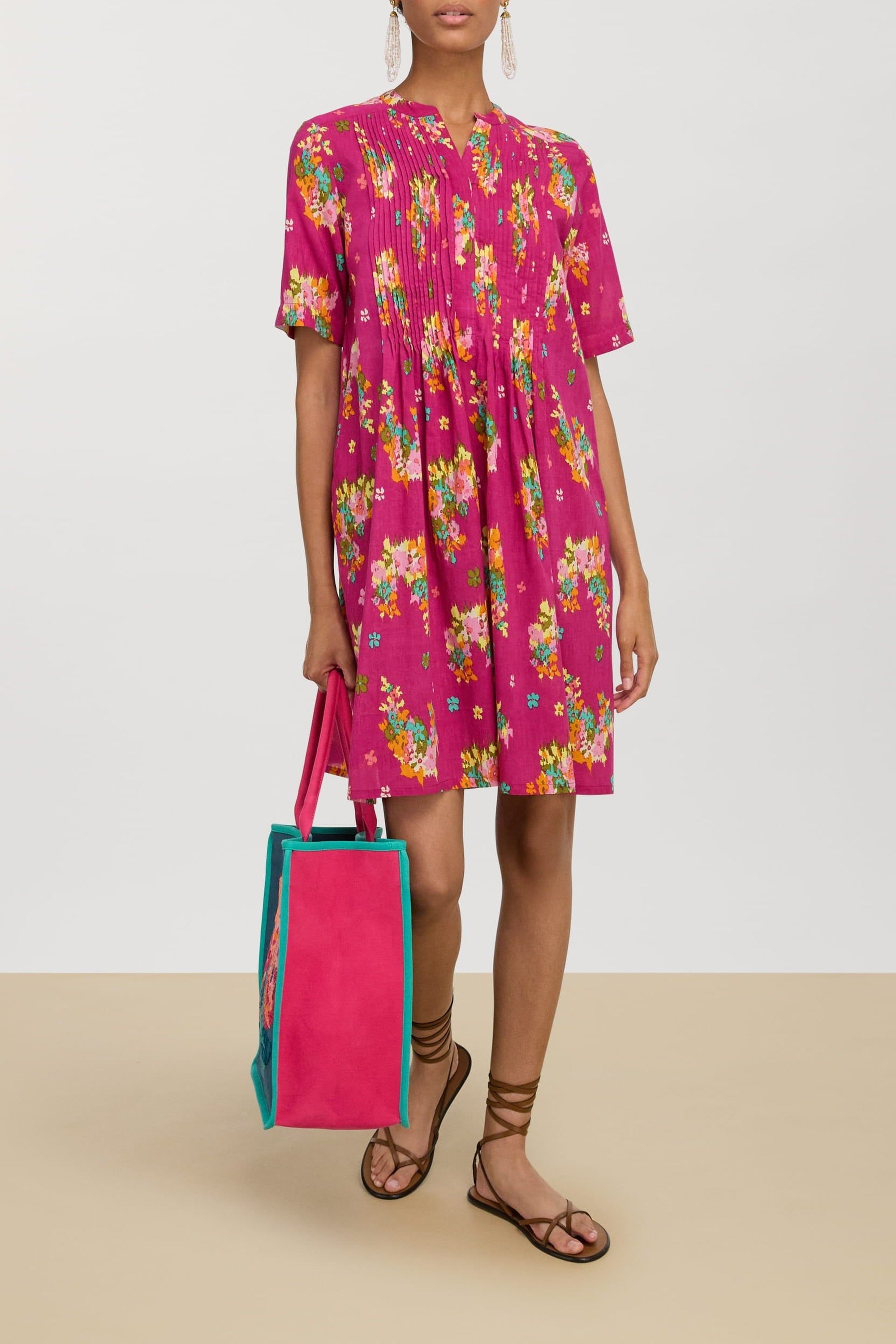 Teena long cotton dress - Neutral