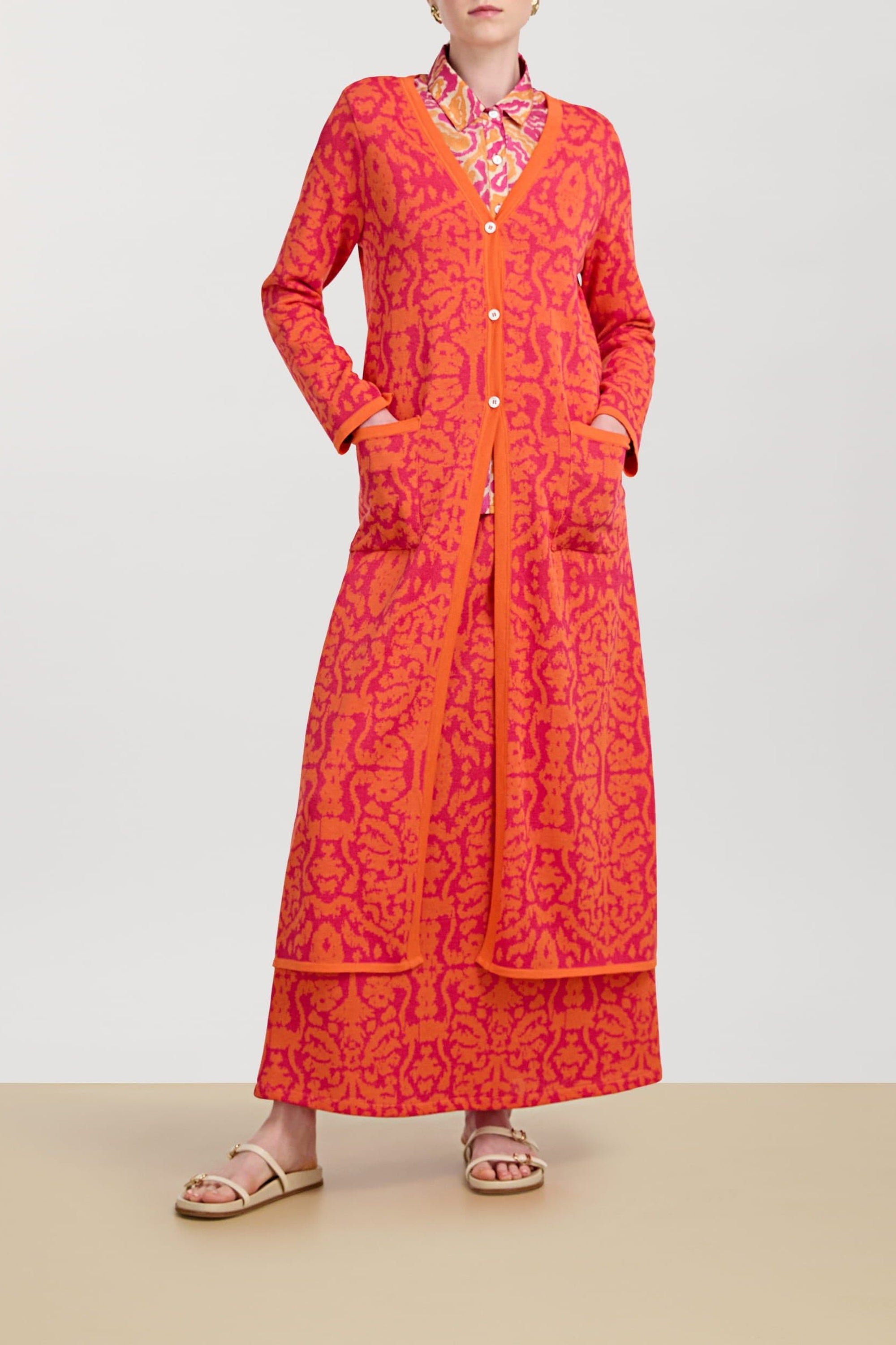 Theresa long cotton cardigan - Orange