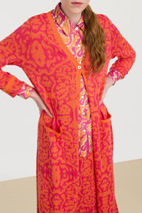 Theresa long cotton cardigan - Orange