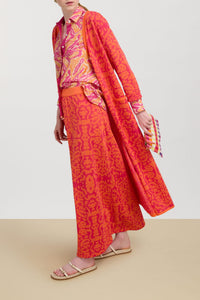 Theresa long cotton cardigan - Orange