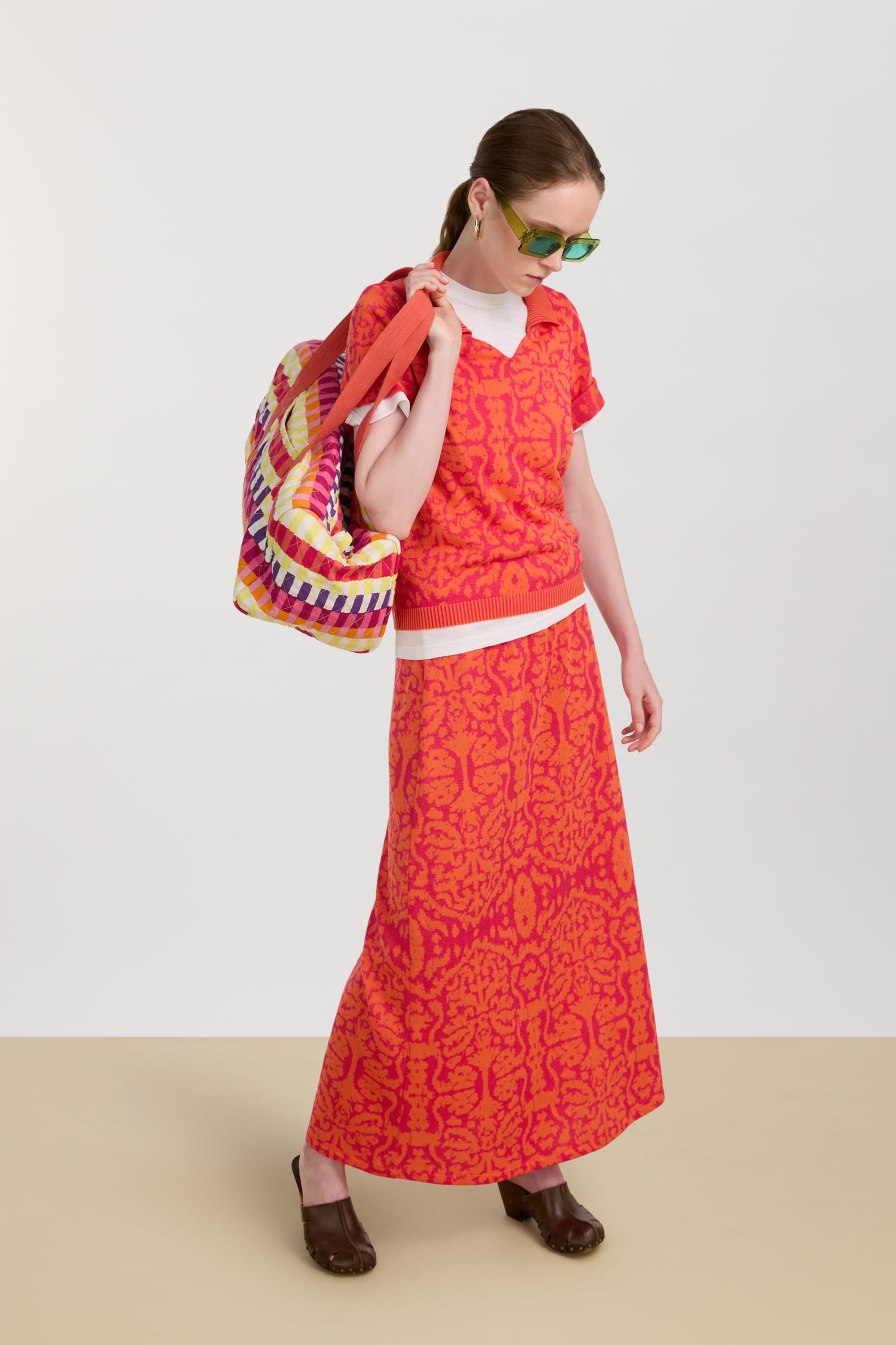 RECO PRIX : 225 // Theresa Skirt Damask Design Orange