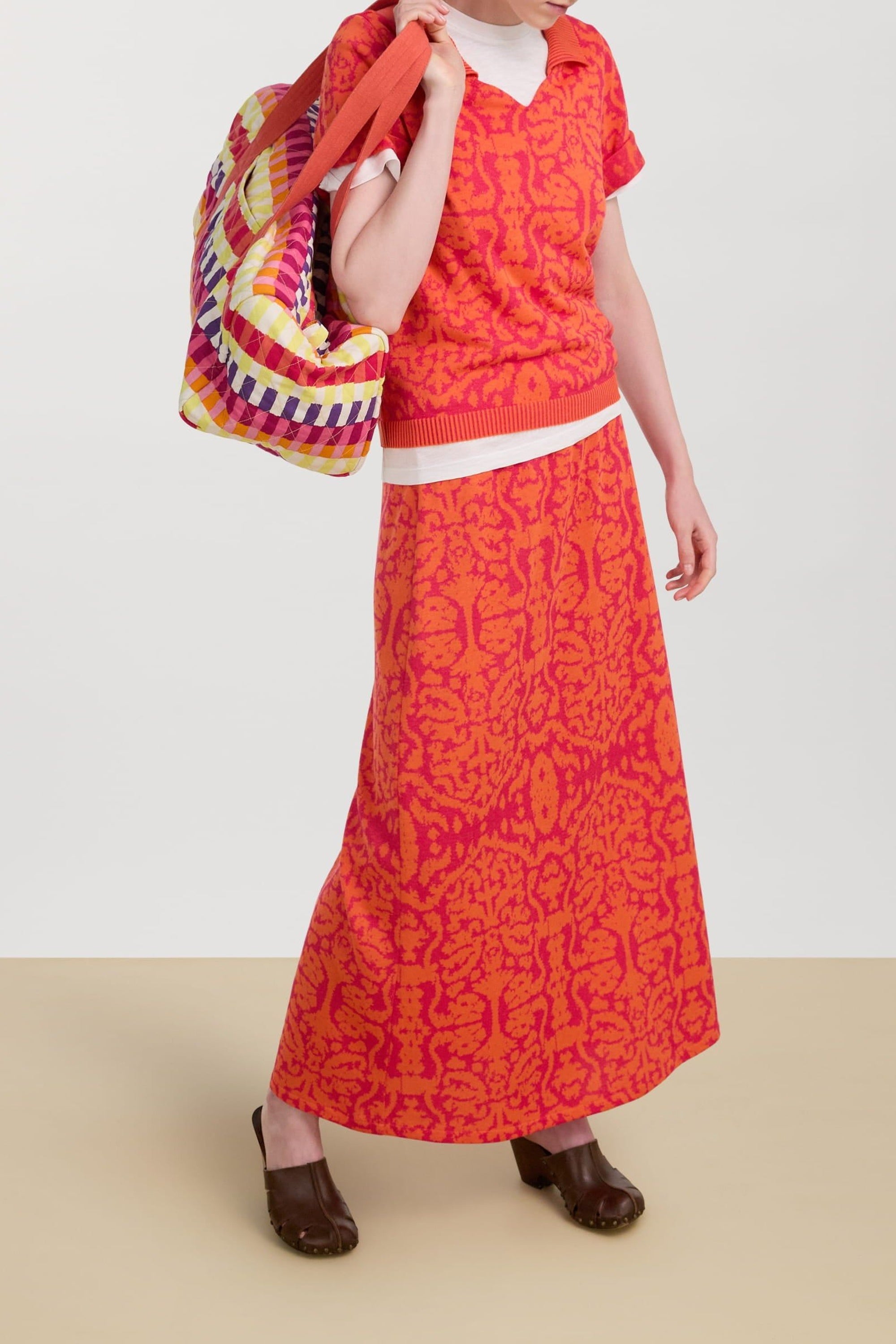 Theresa cotton skirt - Orange