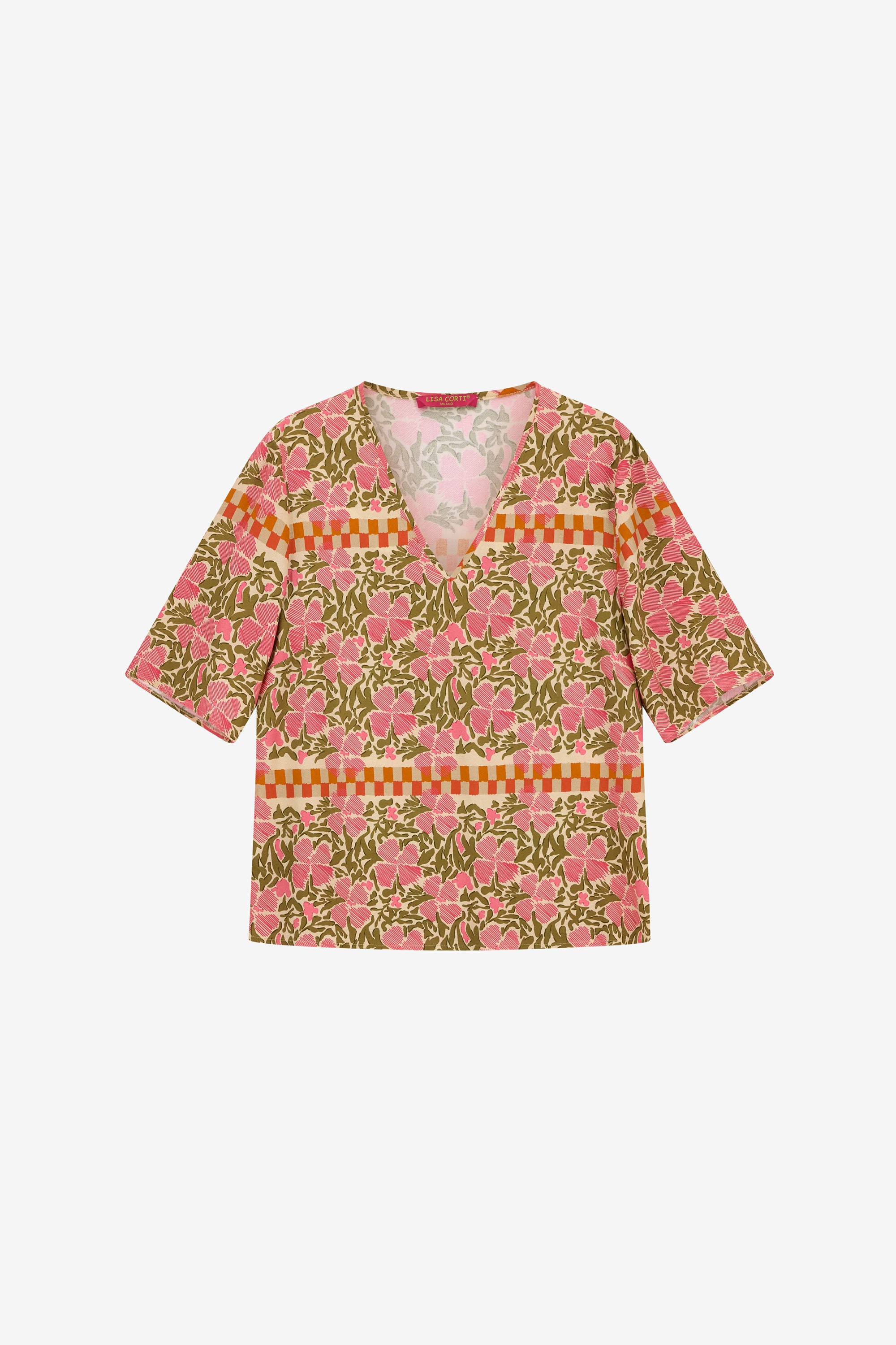 RECO PRIX : 141 // T Shirt V Neck Japan Bounch Pink