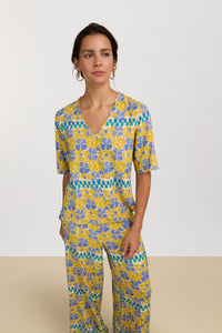 RECO PRIX : 141 // T Shirt V Neck Japan Bounch Blue
