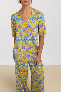 Japan Bounch V-neck T-shirt - Blue