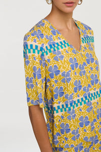 Japan Bounch V-neck T-shirt - Blue