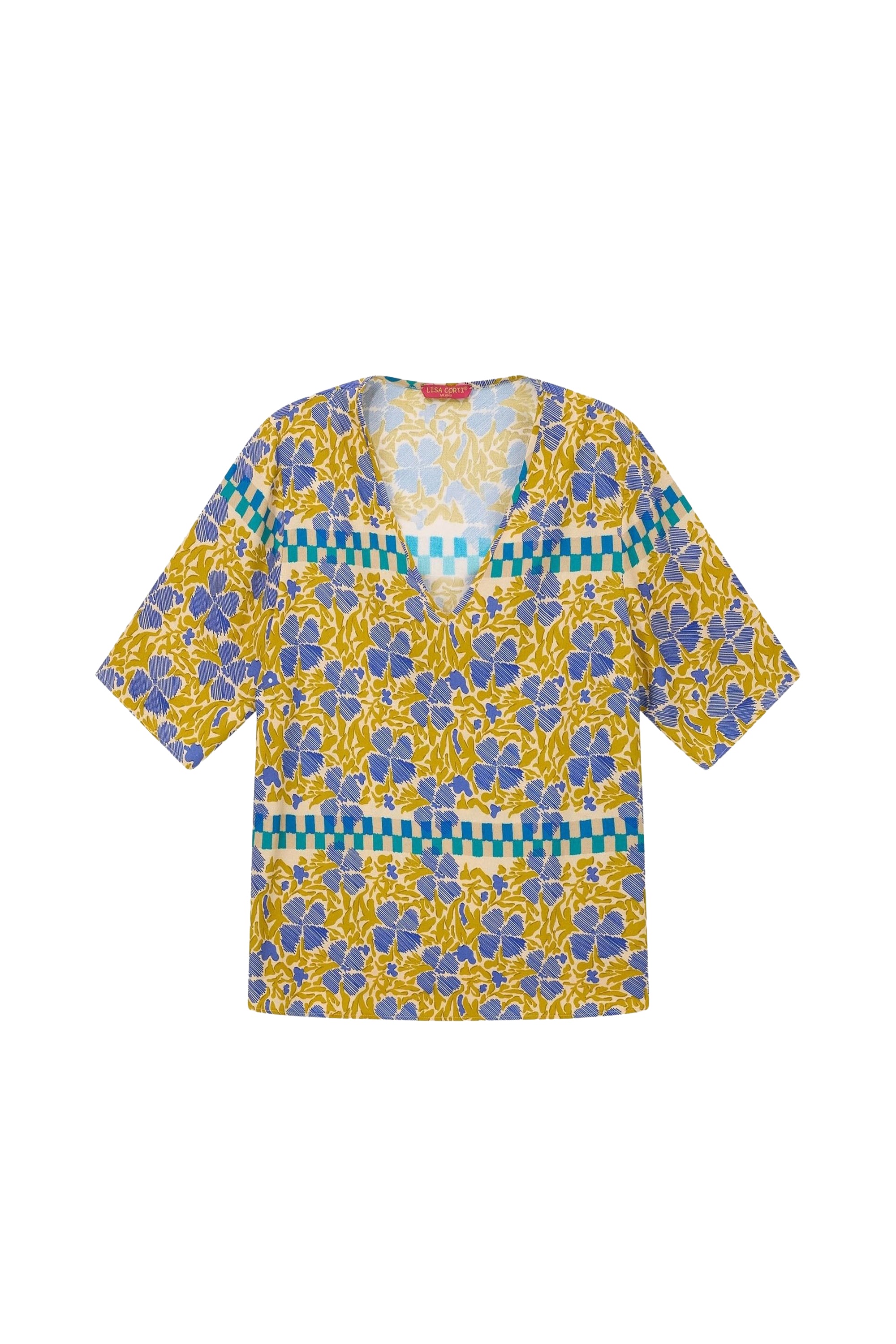 Japan Bounch V-neck T-shirt - Blue