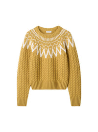 Pull Fair Isle en laine et cachemire mélangé - Jaune