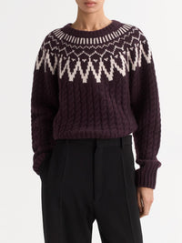 Pull Fair Isle en laine et cachemire mélangé - Violet
