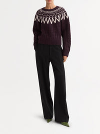 Pull Fair Isle en laine et cachemire mélangé - Violet