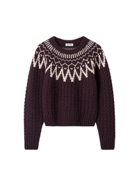 Pull Fair Isle en laine et cachemire mélangé - Violet