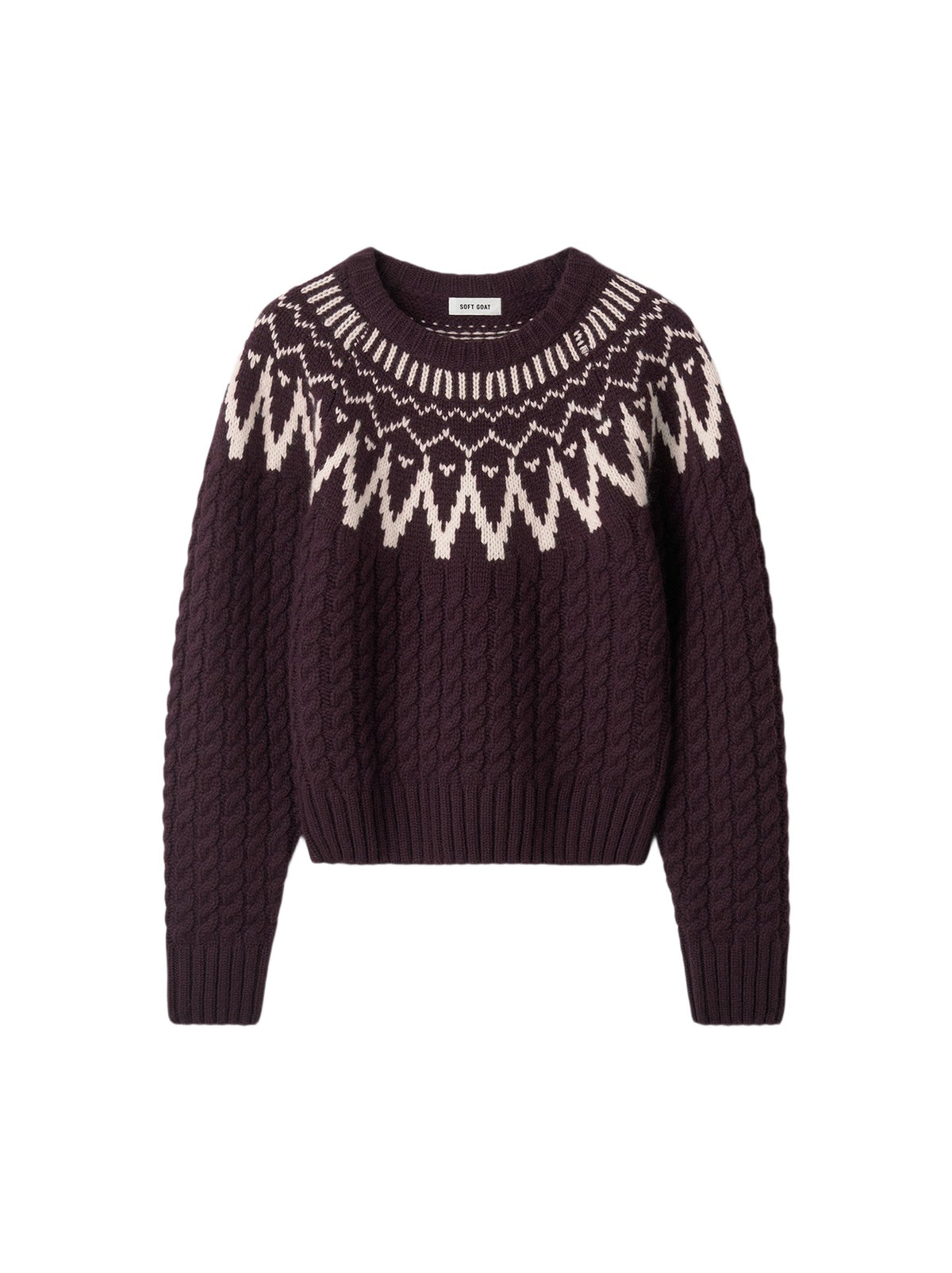 Pull Fair Isle en laine et cachemire mélangé - Violet