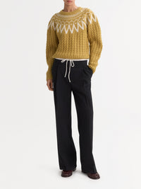 Pull Fair Isle en laine et cachemire mélangé - Jaune